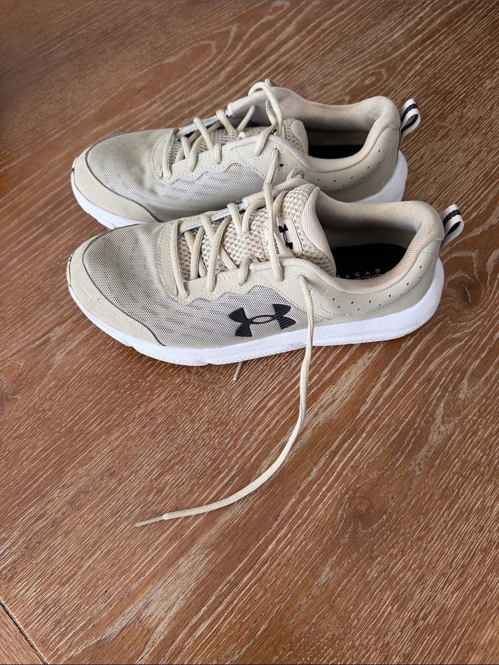 Under Armour Kids Beige and Black Athletic Sneakers